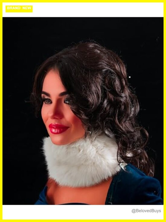 Genuine Rabbit Fur Headband 2-in-1 Snood Winter Neck Warmer Ear Warmer One Size